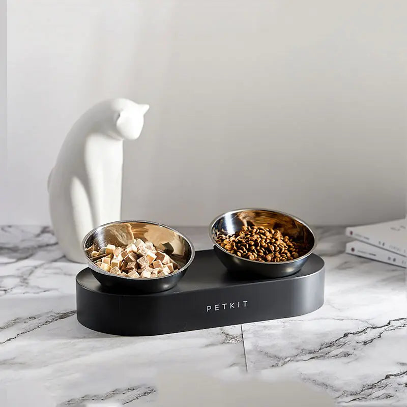 Stainless Steel Pet Adjustable Double Feeder Bowls