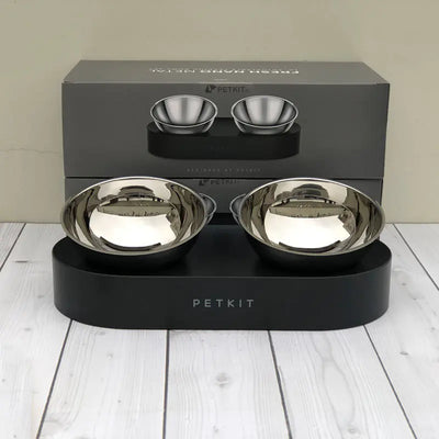 Stainless Steel Pet Adjustable Double Feeder Bowls